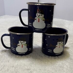 ⭐️1997 the golden rabbit II a Denise Harvey design enamelware cups set of 3. EUC